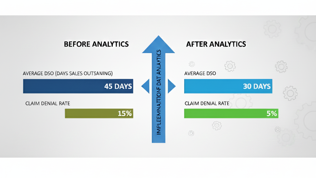 DME billing analytics dashboard showing a 30 percent reduction in denial rates and improved claim turnaround times
